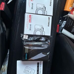 Black Camera Battery Charger Set